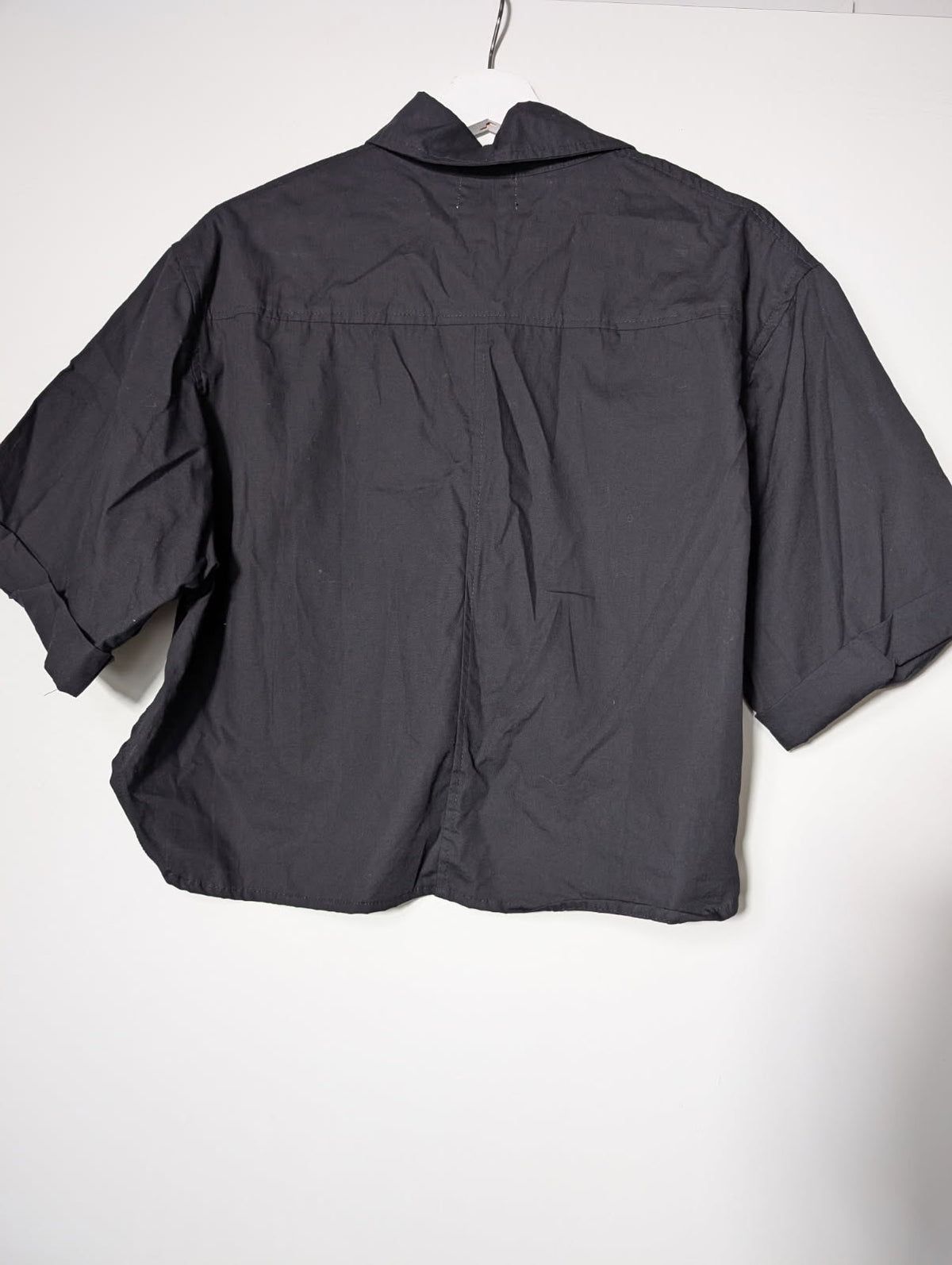 Avaalia The Label Cropped Button-Down Shirt Black Size S - Image 5