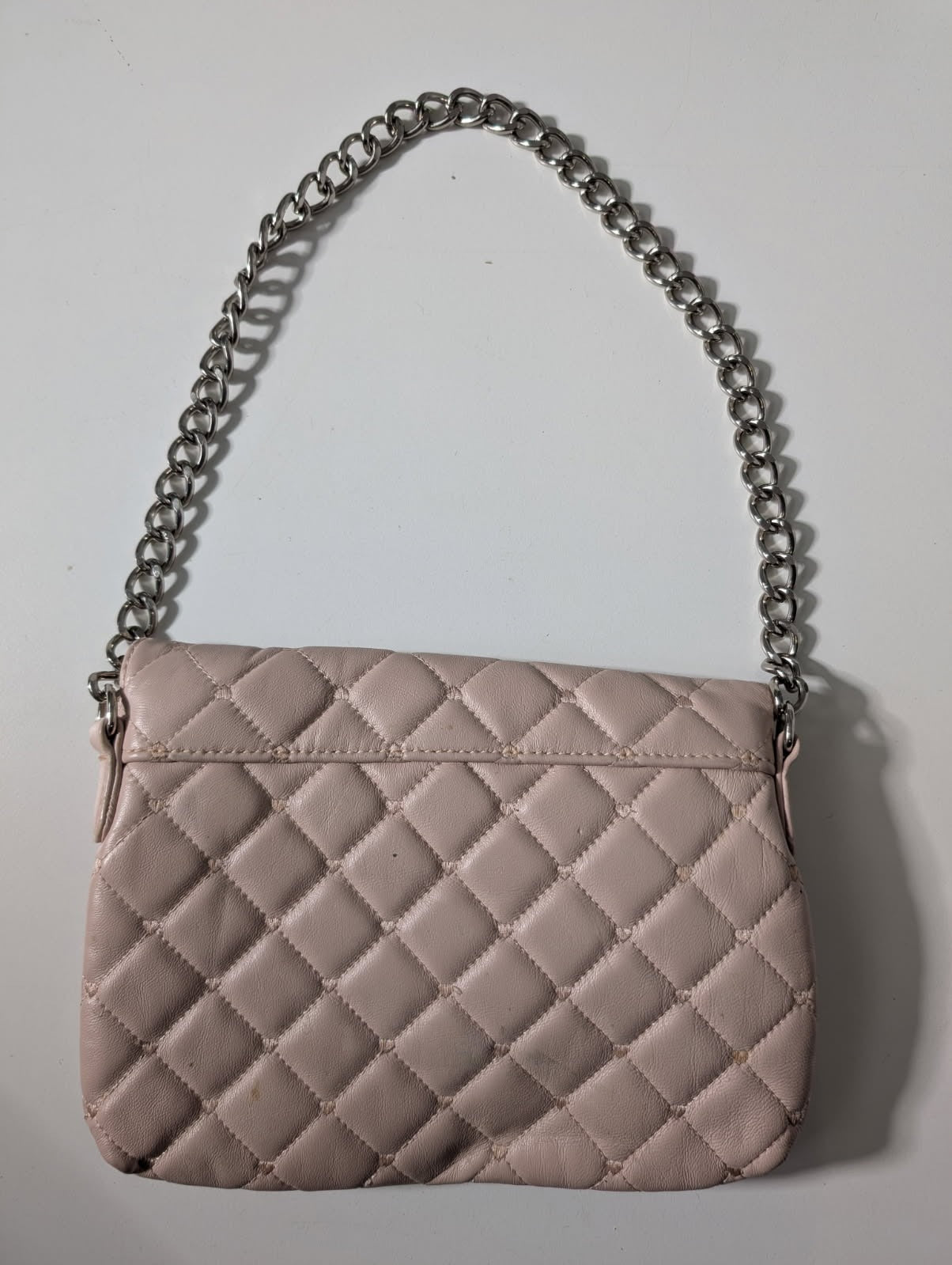 Alannah Hill Quilted Crossbody Bag - Blush Pink with Chain Strap - Image 5