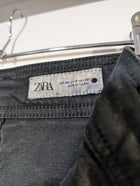 Zara Wide Leg Fray Hem Jeans Black Women's US 8 - Image 5