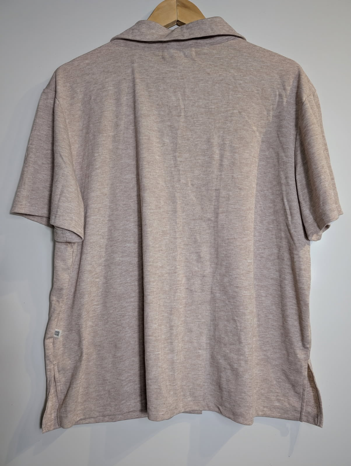 Elka Collective Ribbed Button Down Shirt Beige Size 10 - Image 6