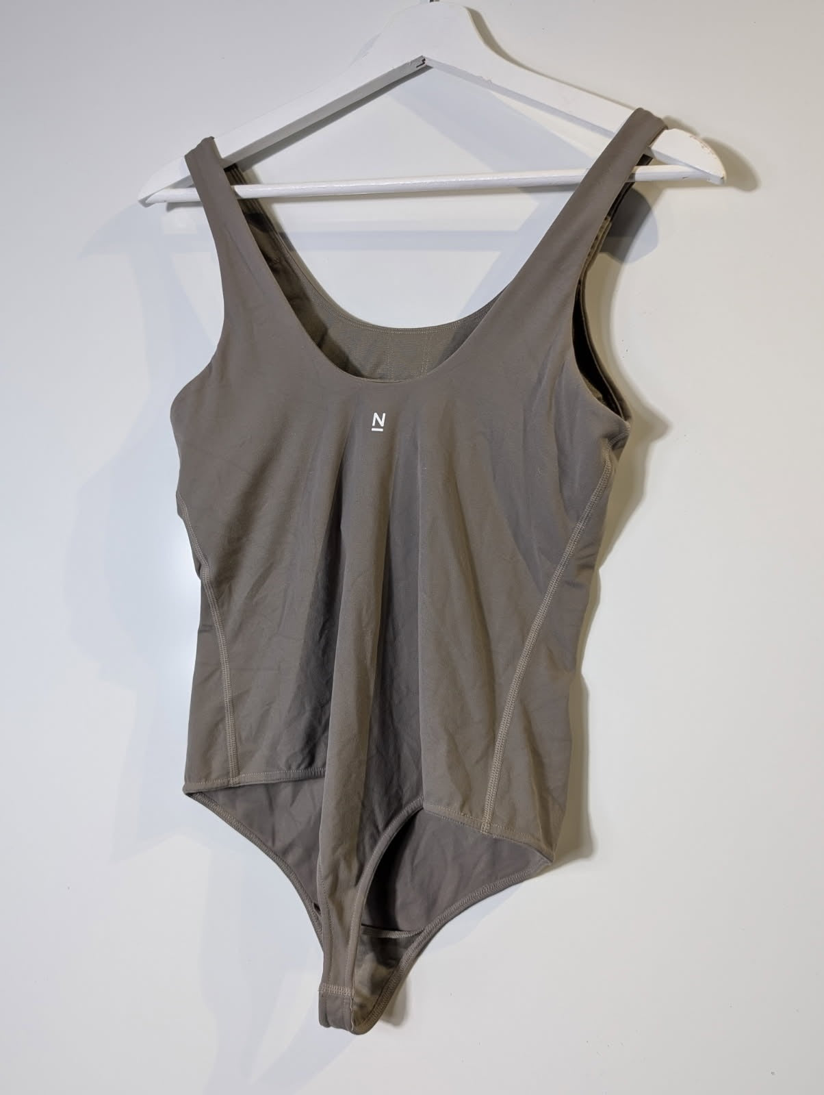 Nimble Activewear Scoop Neck Bodysuit Taupe Size M - Image 3