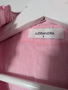 Alessandra Linen Ruffle Detail Blouse Pink Size S - Image 5