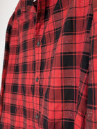 HUGO Boss Red and Black Plaid Button-Down Shirt - Men's Size M - Image 5