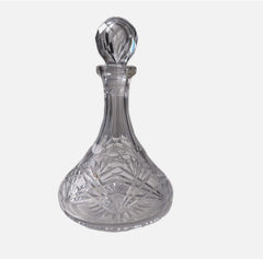 Vintage Cut Crystal Glass Decanter - Hobstar & Pinwheel Pattern - Image 3