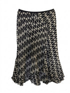 Diane Von Furstenberg Silk Asymmetrical Skirt - Black & White Abstract - Image 1