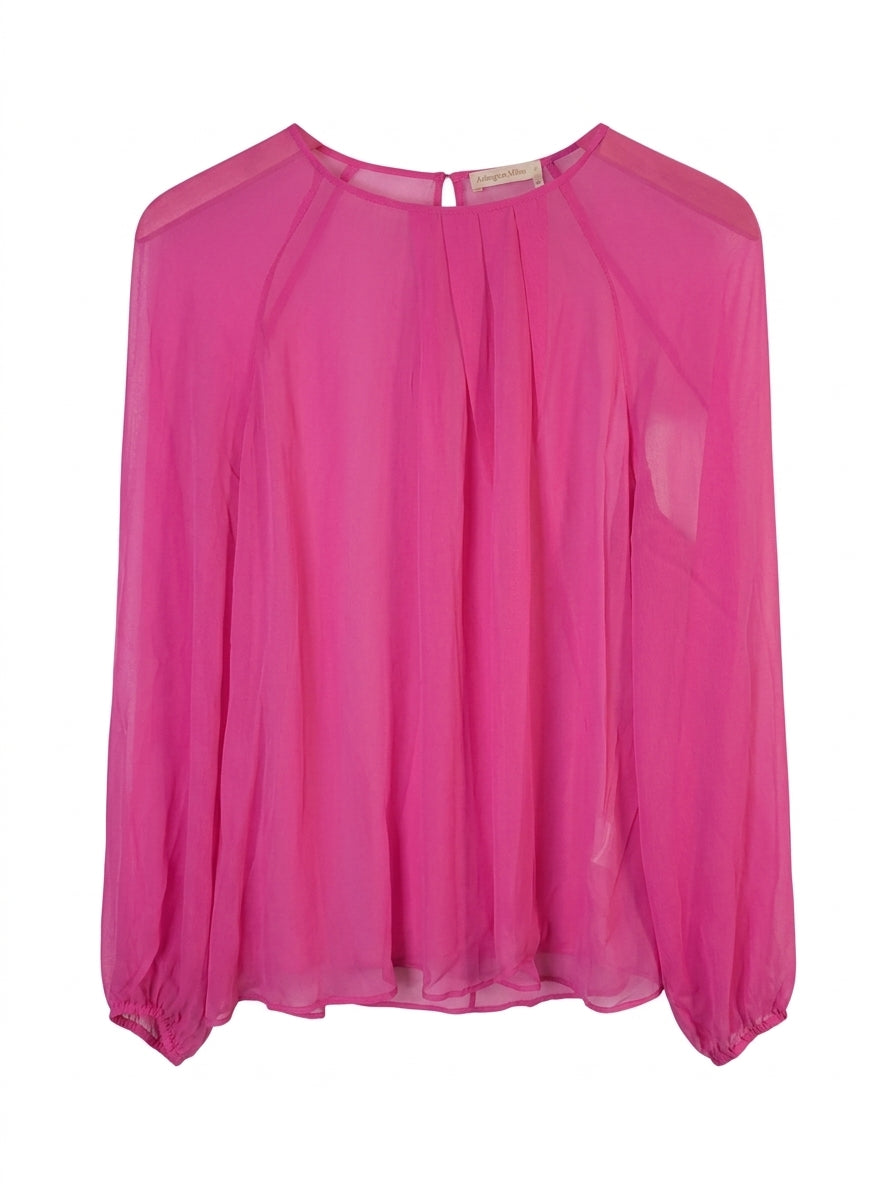 Arlington Milne Hot Pink Sheer Silk Blouse - Size M - Image 1