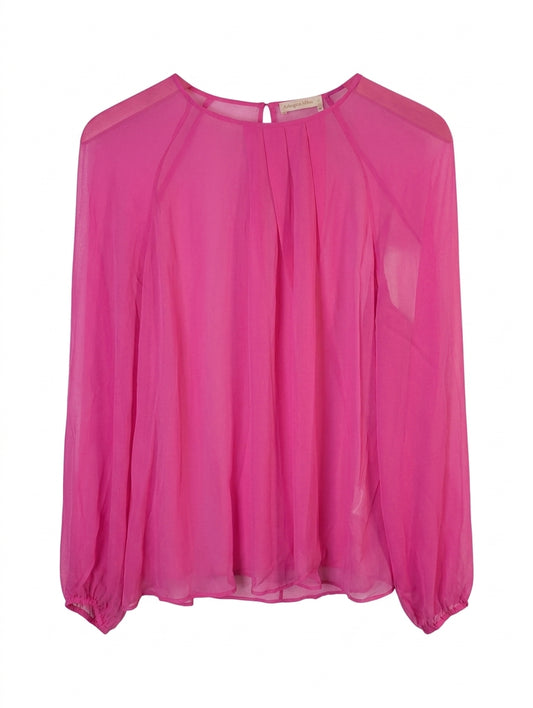 Arlington Milne Hot Pink Sheer Silk Blouse - Size M - Image 1