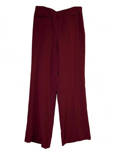 Zara High-Waisted Wide-Leg Trousers Burgundy Women's Size M - Image 1