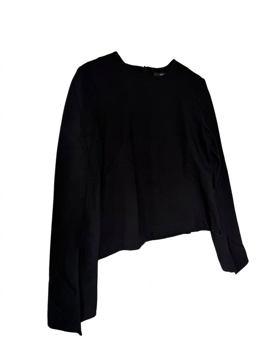 Cue Long Sleeve Asymmetric Hem Blouse Black Size 12 - Image 1