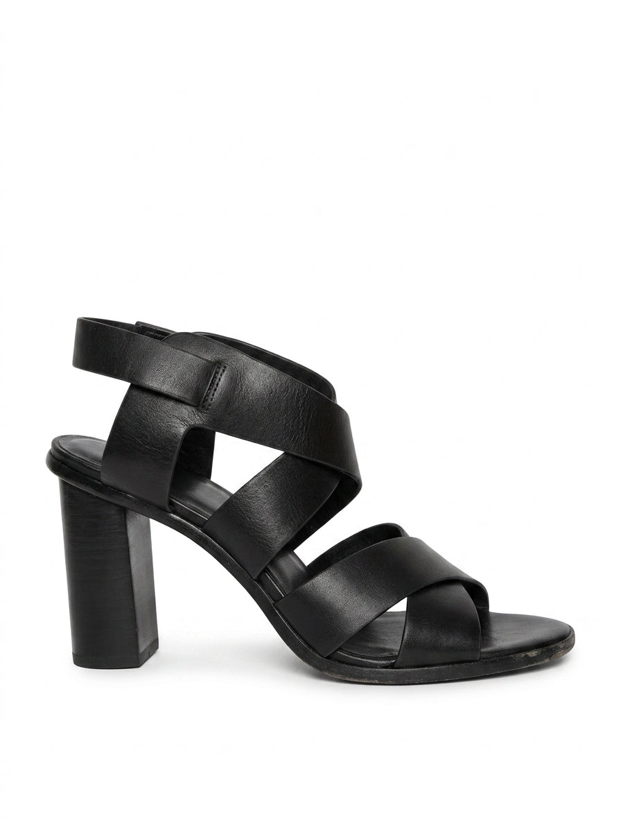 Joie Leather Block Heel Sandals - Sophisticated Crisscross Design - Image 1