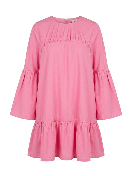 AERE Pink Organic Cotton Poplin Smock Dress - Size 12 - Image 1