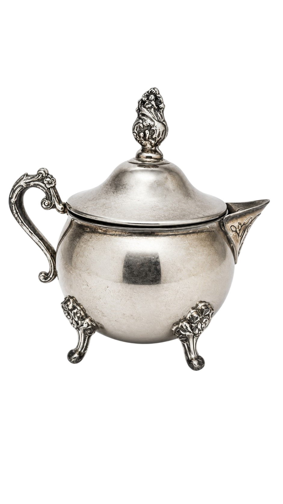 Vintage Silver Plated Sugar Bowl With Lid - Ornate Footed Design - Image 1