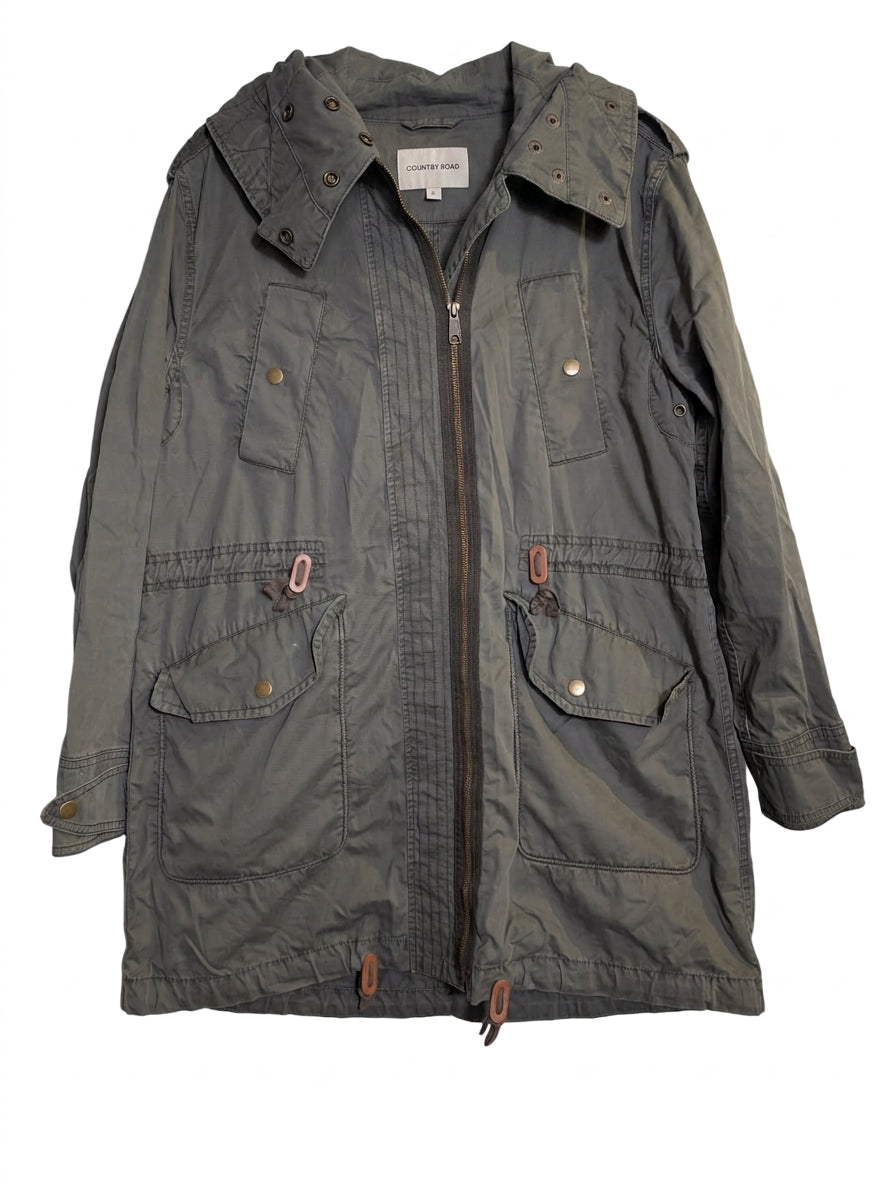 Country Road Women's Utility Parka Jacket Olive Green Size M - Image 1