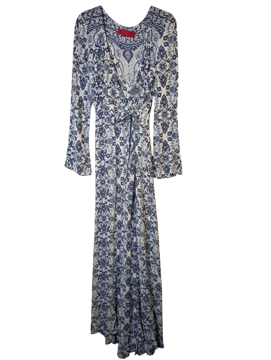 Tigerlily Wrap Maxi Dress Blue Floral Women's AU 8 - Image 1