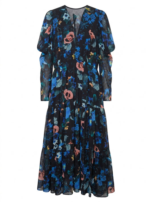 Ginger & Smart Floral Silk Chiffon Midi Dress - Size 8 - Image 1