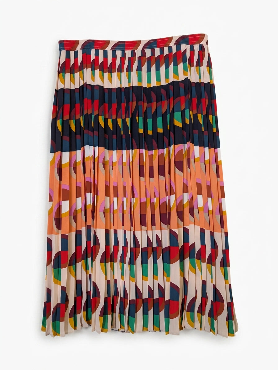 J.Crew 365 Geometric Print Pleated Midi Skirt - Size 10T - Image 1