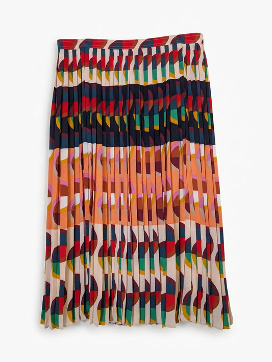 J.Crew 365 Geometric Print Pleated Midi Skirt - Size 10T - Image 1