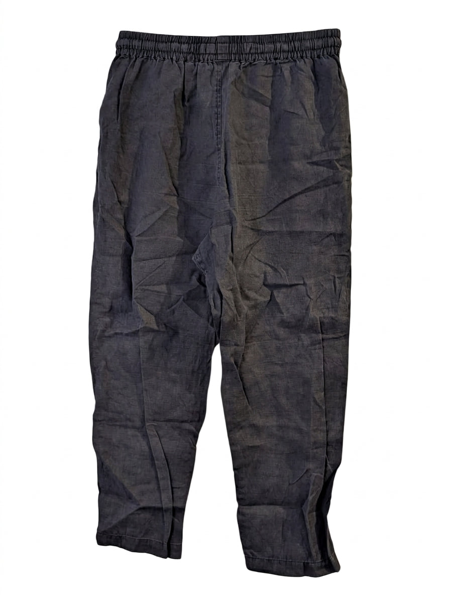 Assembly Label Linen Trousers Grey Elastic Waist Size 8 - Image 1