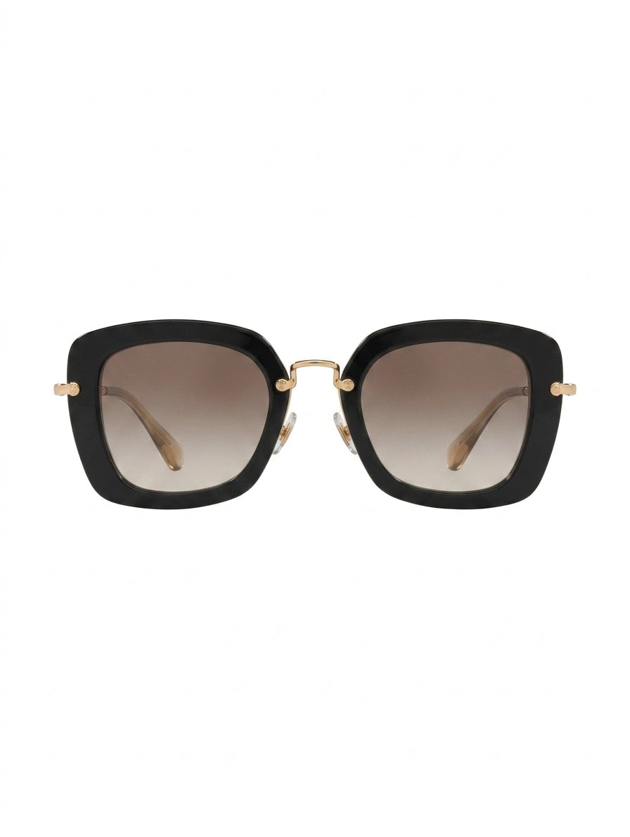 Miu Miu SMU 07O Sunglasses Black Gradient Gold Frame