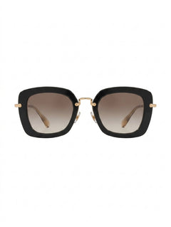 Miu Miu SMU 07O Sunglasses Black Gradient Gold Frame - Image 1