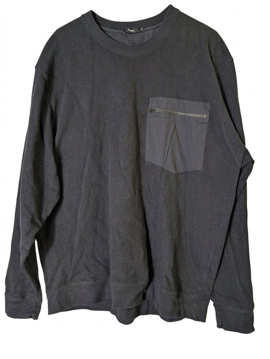 Bassike Men's Black Crewneck Sweatshirt with Zippered Chest Pocket - XXL - Image 1