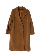 Lauren Vidal Billie Long Coat Camel Double-Breasted Teddy FR 44 - Image 1