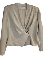 Byem by Creedence Draped Front Blazer Beige - Image 1