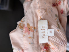 Pablo Gerard Darel Floral Sheer Button-Down Blouse Peach EU 38 - Image 5
