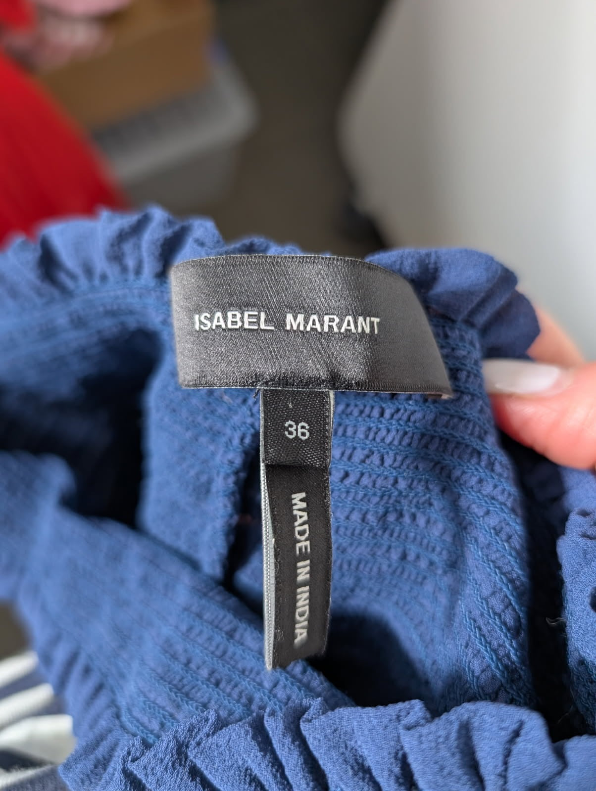 Isabel Marant Silk Maxi Skirt - Navy Blue Smocked Waist - Image 5