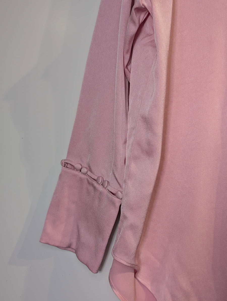 Aje Satin Button-Down Shirt Pink Size 6 - Image 5