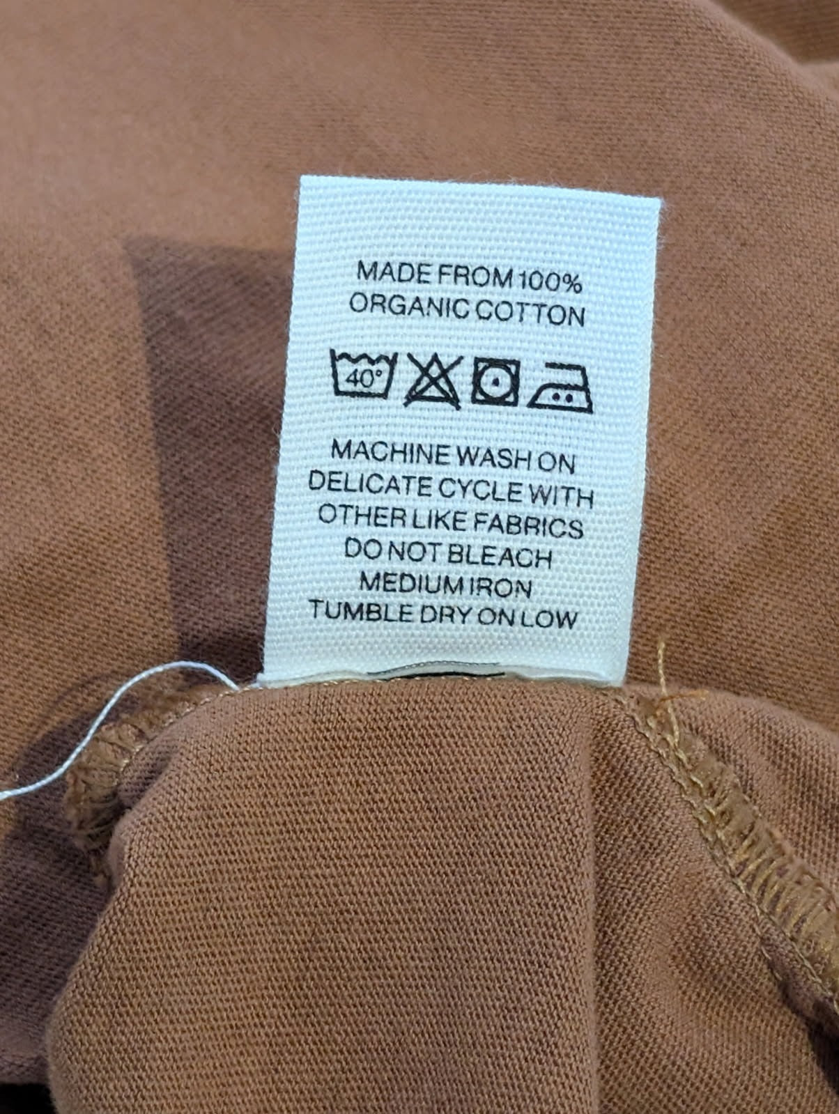 Baserange Omo Long Sleeve Tee - Organic Cotton Brown Size XS - Image 8