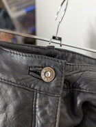 Vintage Leather Trousers Black With Gold Tone Studs Size 44 - Image 5