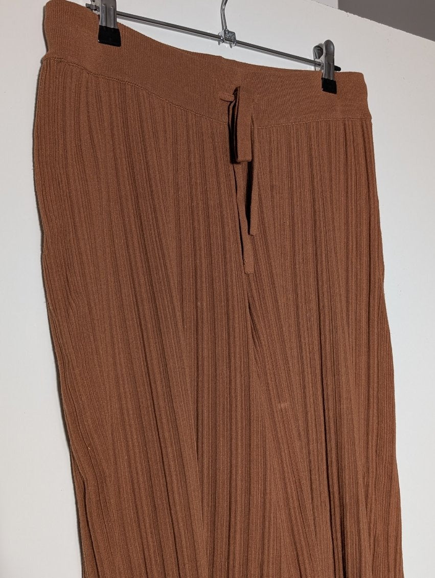 Elka Collective Ribbed Knit Trousers Brown Women's AU 10 - Image 5