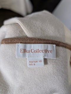 Elka Collective Ribbed Knit Tank Top Cream & Brown Size 10 - Image 5