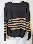 Seed Heritage V-Neck Cardigan - Black and Tan Striped Women's Size M - Image 5