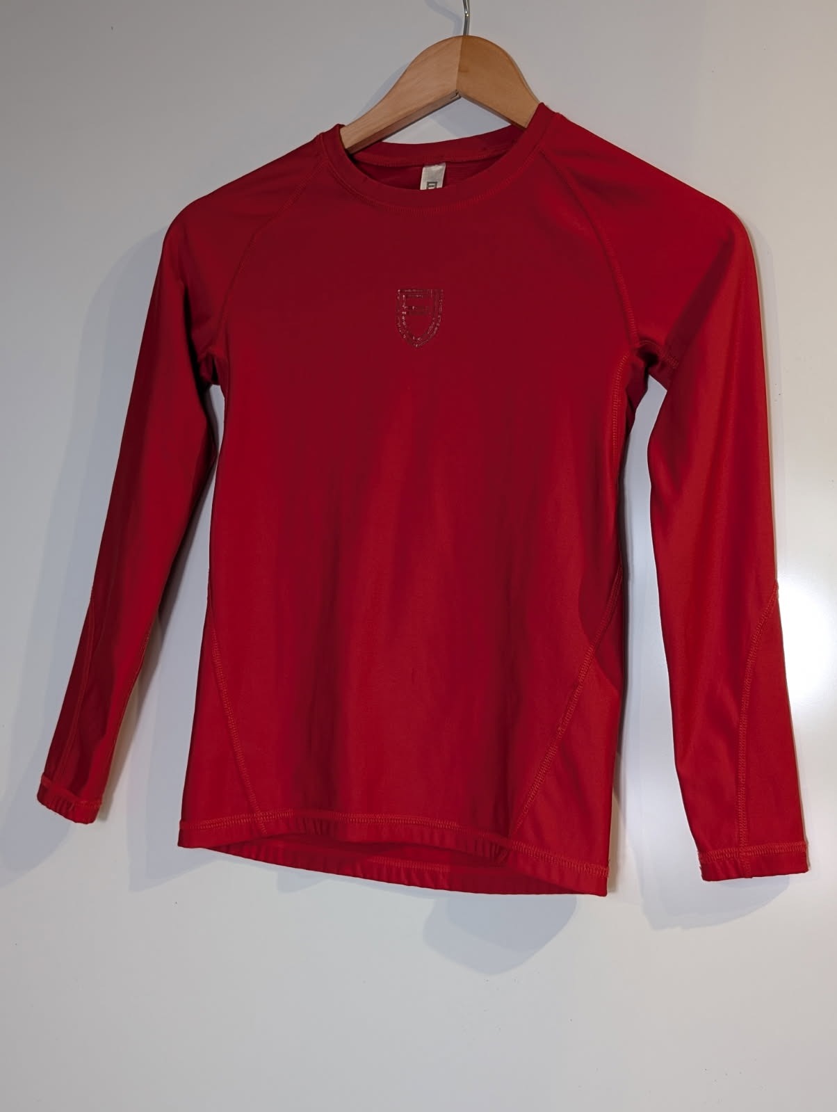 Ultra Compression Long Sleeve Athletic Shirt - Red Youth Size M (12) - Image 1