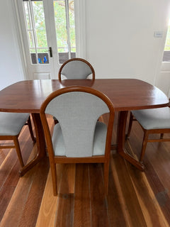 Parker Mid-Century Modern Teak Dining Table And 4 Chairs - Image 5