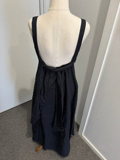 Assembly Label Black Cotton Square Neck Midi Dress - Size 10 - Image 5