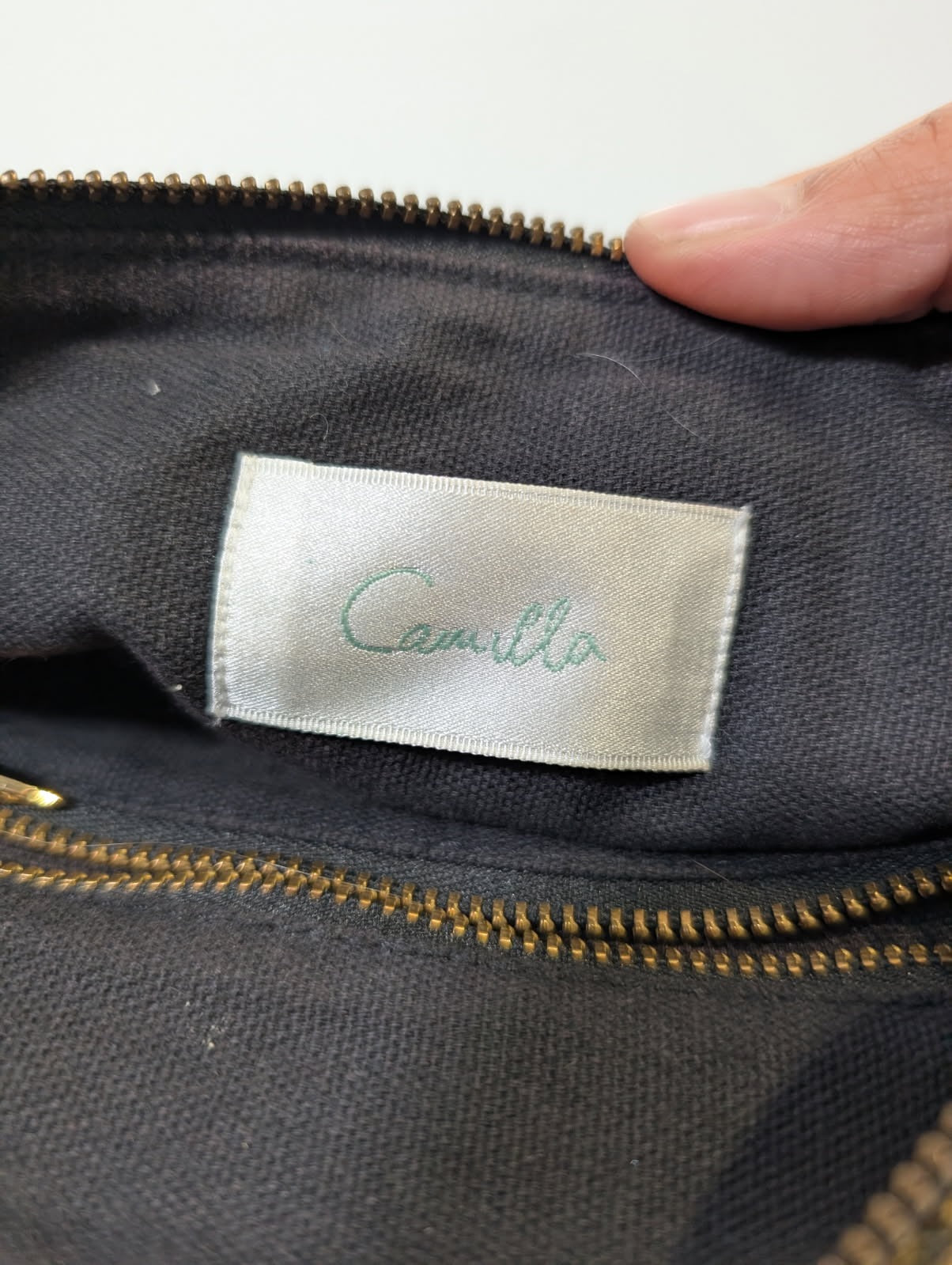 Camilla Canvas Clutch Bag With Love From India Print - Image 4
