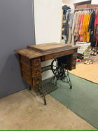 Antique Singer Treadle Sewing Machine Cabinet - Decorative Wood Table - Image 6