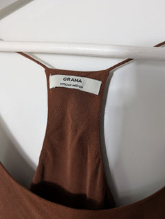 GRANA Silk Racerback Camisole and Shorts Set Brown Size M/S - Image 4
