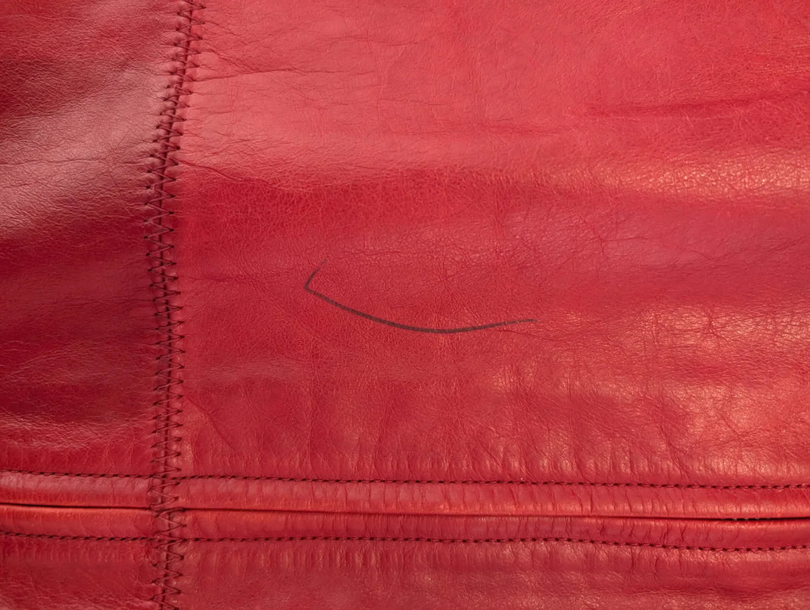 Oroton Red Leather and Knit Jacket - Image 3