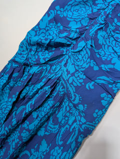 Ginger & Smart Floral Ruched Midi Dress Blue Size 4 - Image 3