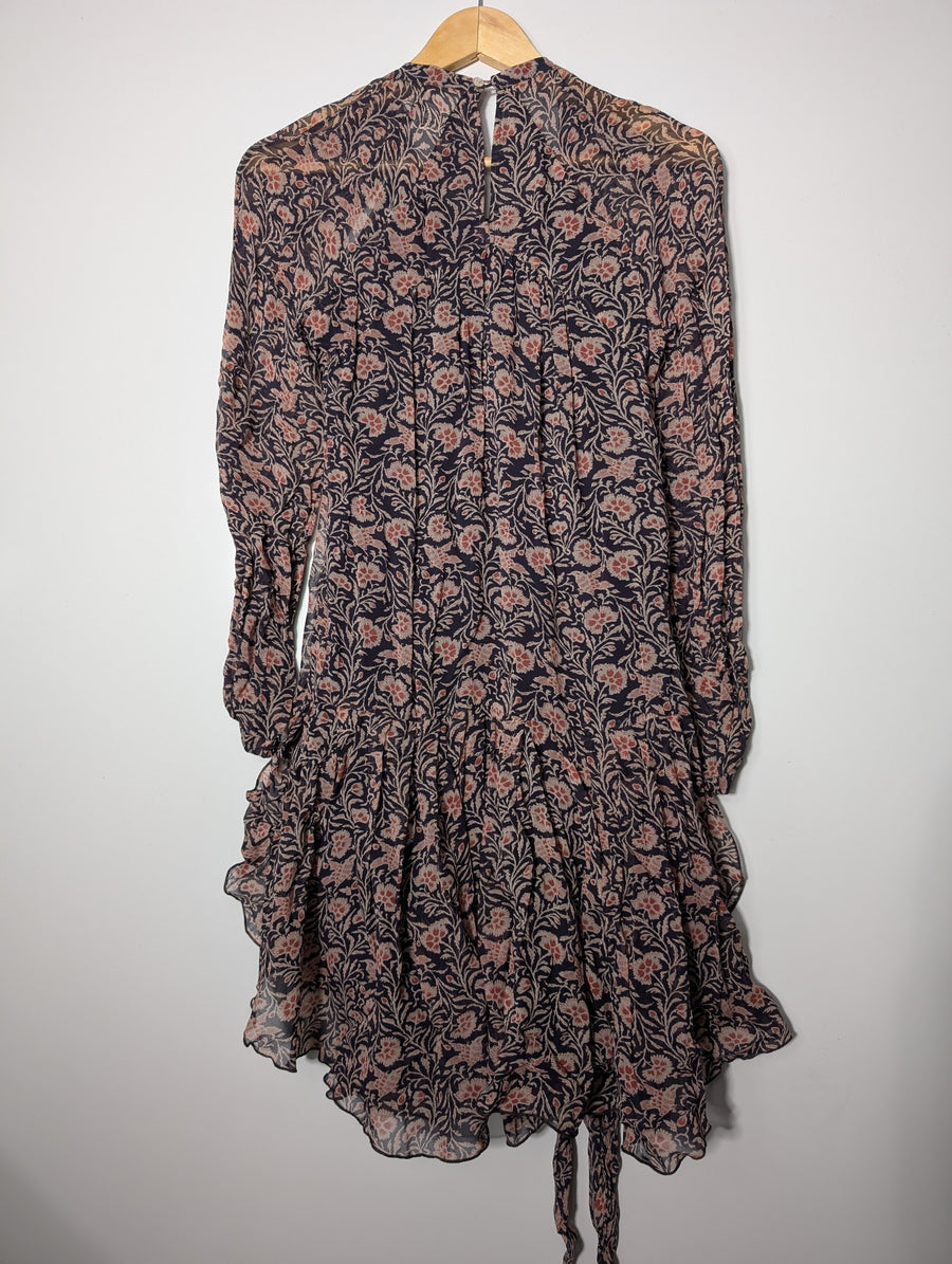 Isabel Marant Etoile Silk Maxi Dress Floral Smocked Bodice Size 36 - Image 1
