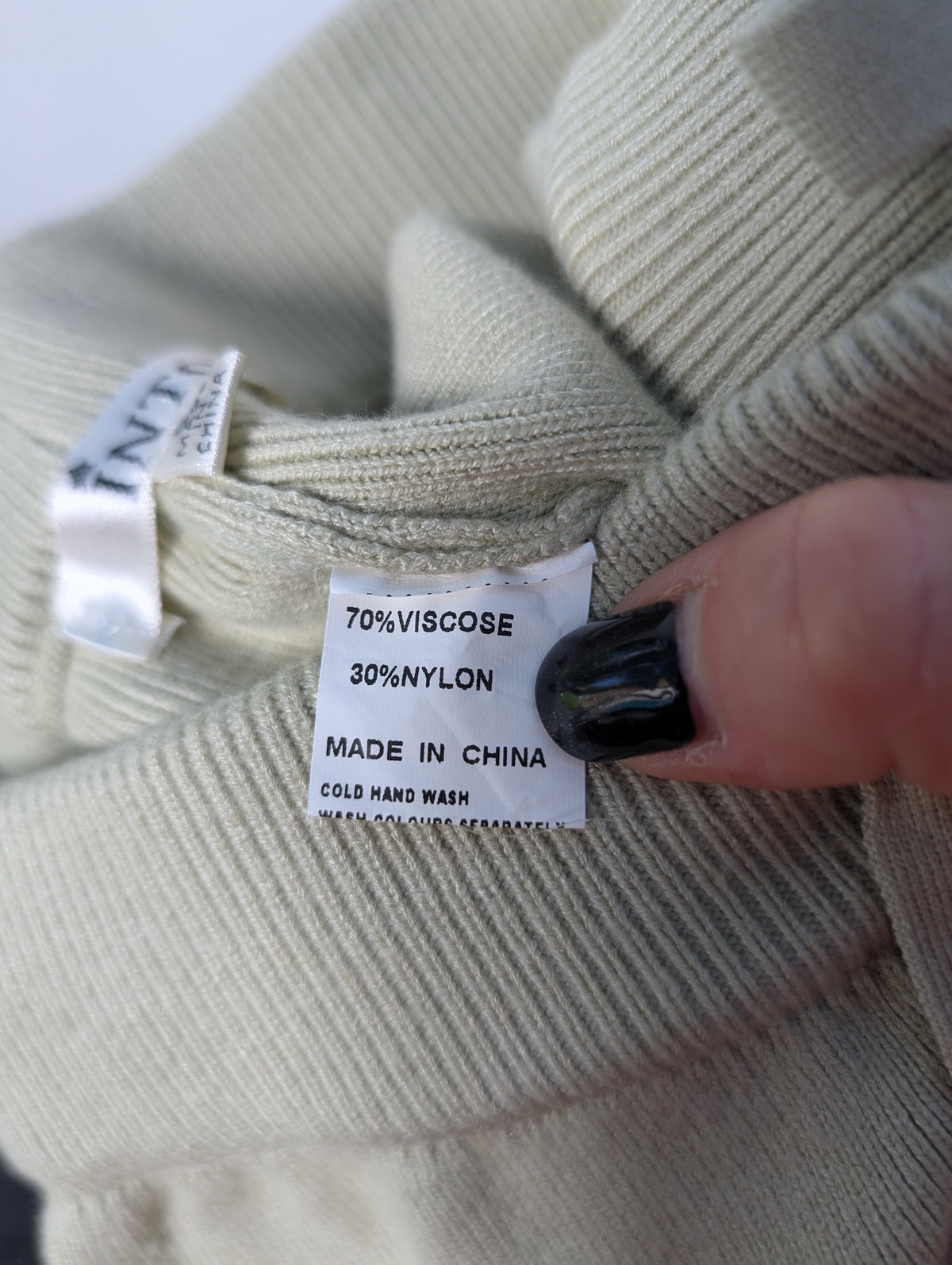 INTO Ribbed Knit Wide Leg Lounge Pants Beige Size S - Image 6