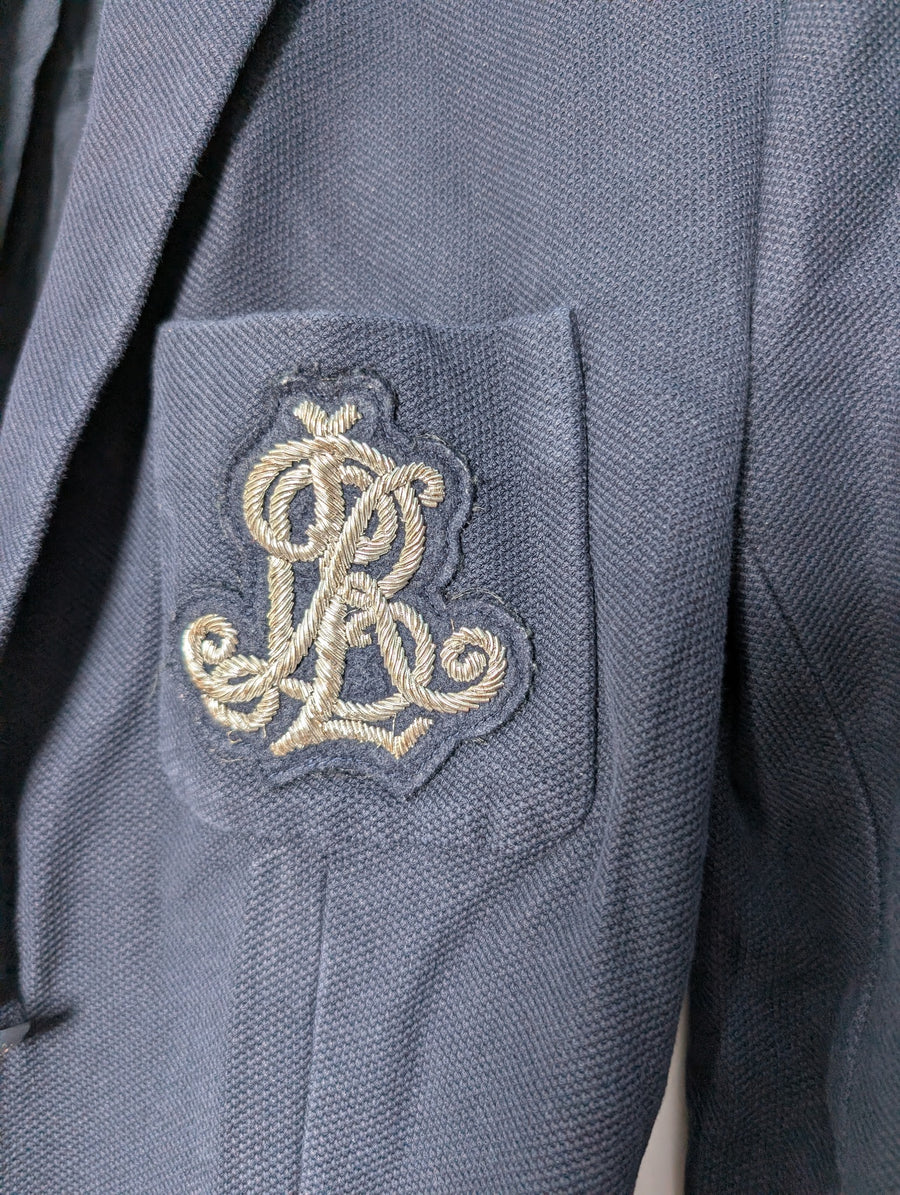 LAUREN RALPH LAUREN Navy Blue Crest Blazer Size XS - Image 2
