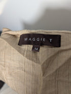 MAGGIE T Open Front Textured Jacket Beige Size 14 - Image 6