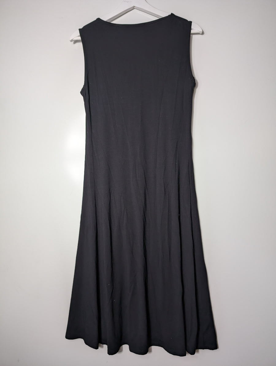 Paula Ryan Sleeveless Pleated Dress Black Size M - Image 5