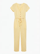 Arnhem Linen Button-Front Jumpsuit Yellow Size 8 - Image 1