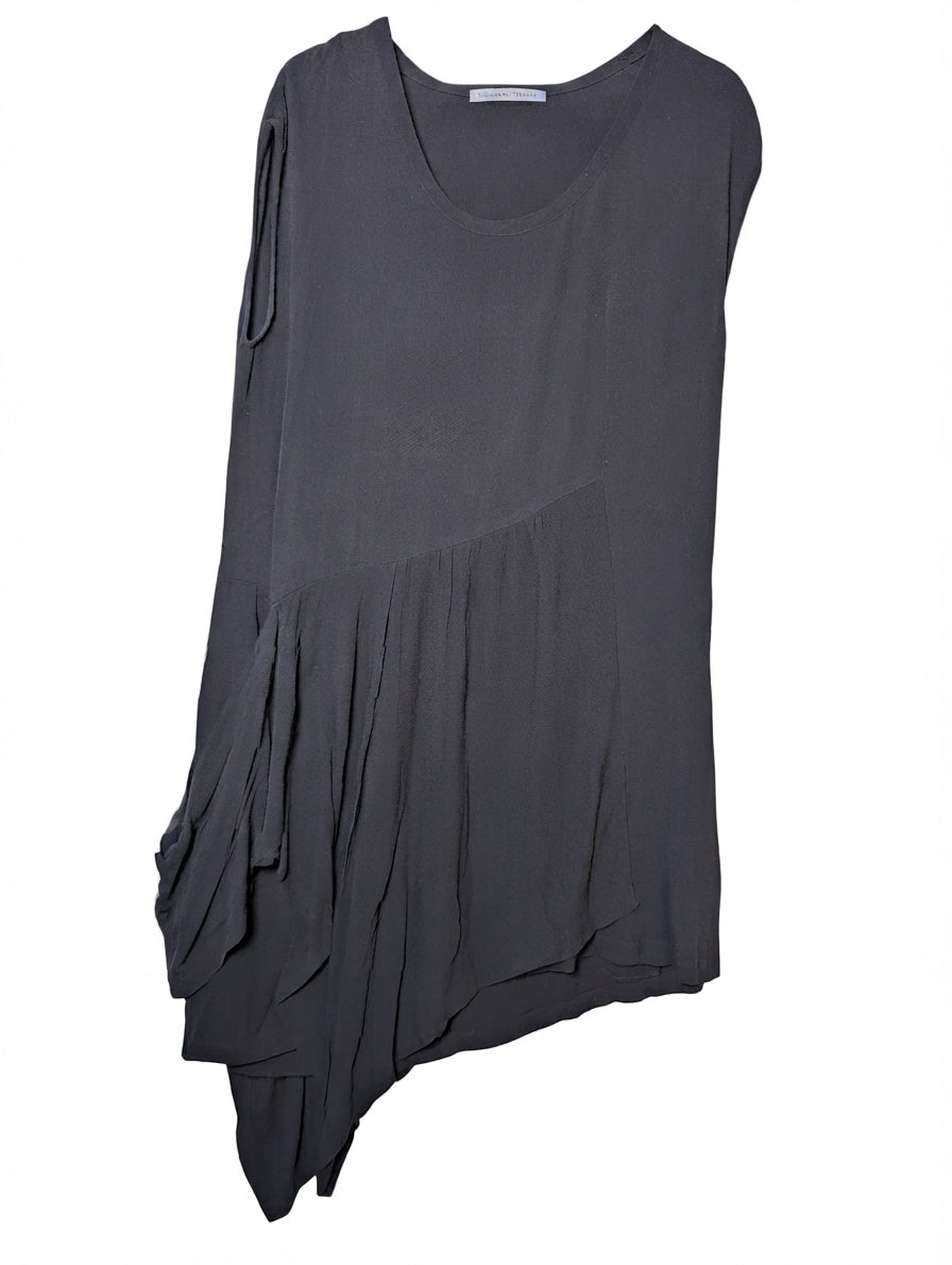 SCANLAN&THEODORE Asymmetric Draped Tank Top Black Size 12 - Image 1
